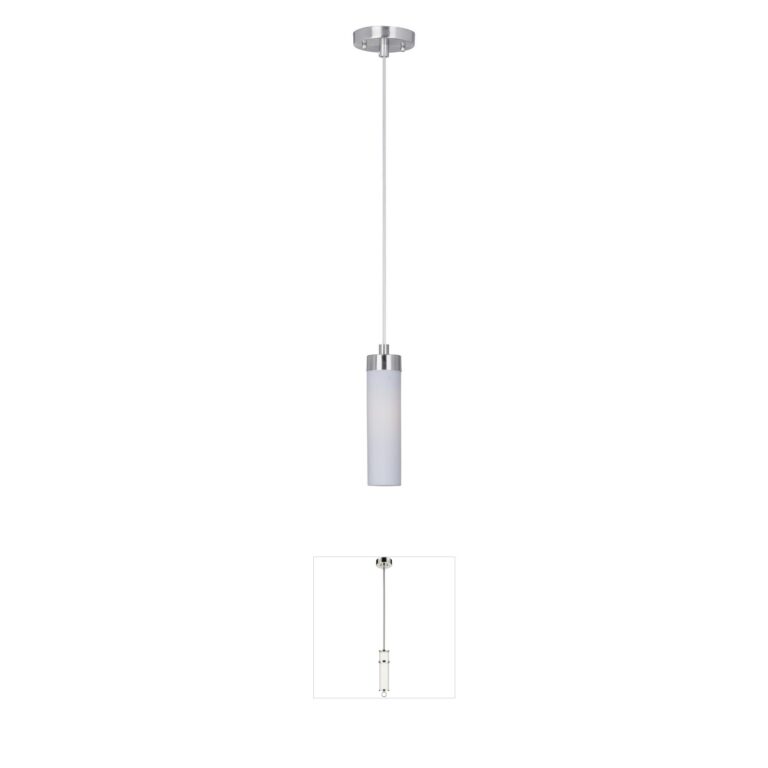 ET2 Cilandro I Satin Nickel Mini Pendant with Opal Glass