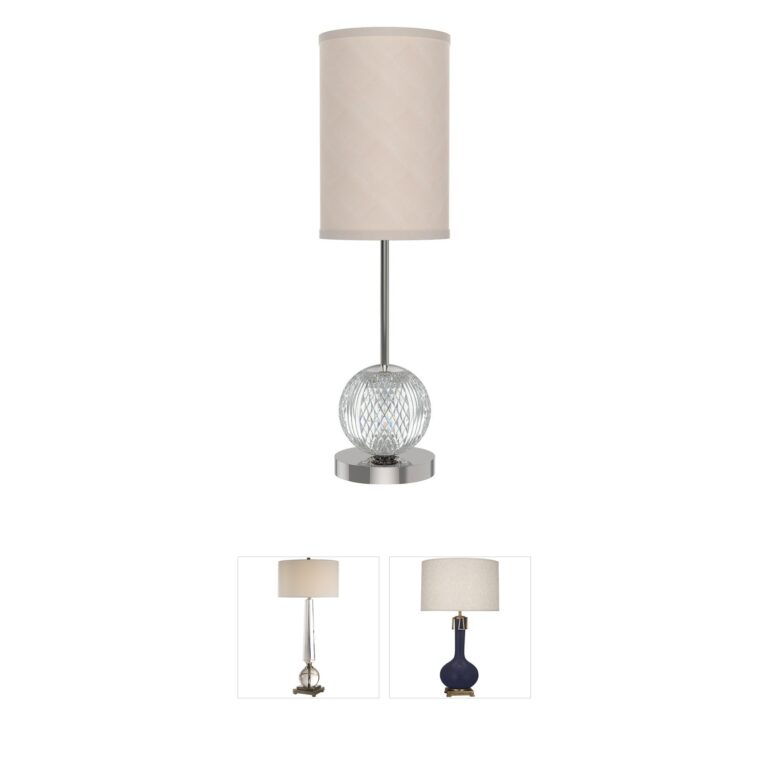 Alora Marni 21-Inch Polished Nickel LED Table Lamp with White Linen Shade