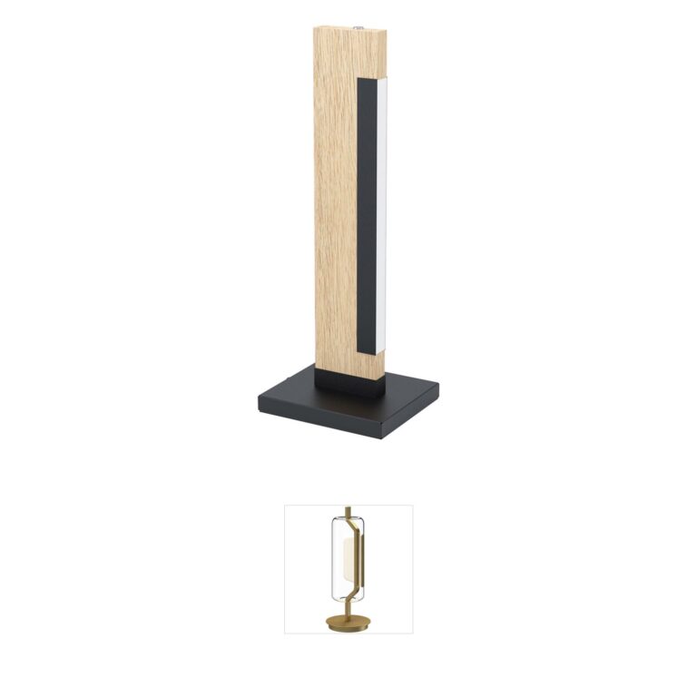 Eglo Camacho Integrated LED Table Lamp - Black & Natural