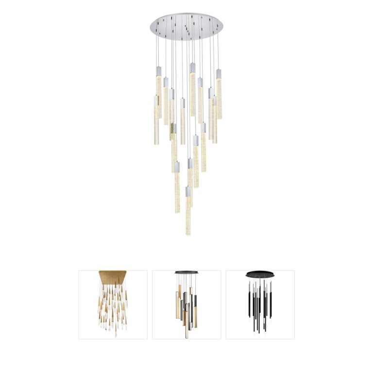 Elegant Lighting Weston Chrome & Crystal Pendant