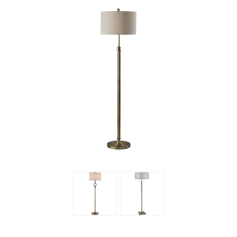 Adesso Barton Antique Brass Floor Lamp