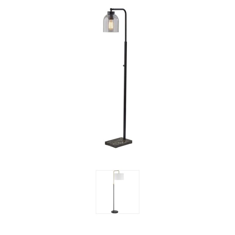Adesso Bristol Black & Marble Floor Lamp