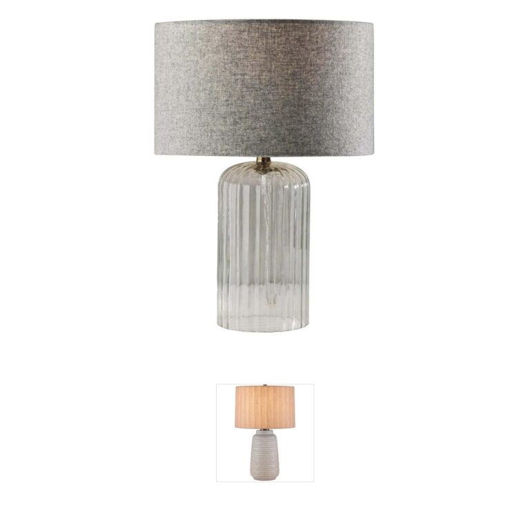 Adesso Carrie Clear Ribbed Glass Table Lamp