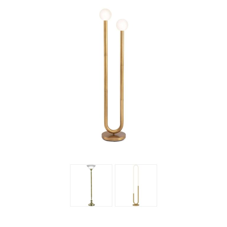 Regina Andrew Detroit Happy Steel LED Floor Lamp in Natural Brass