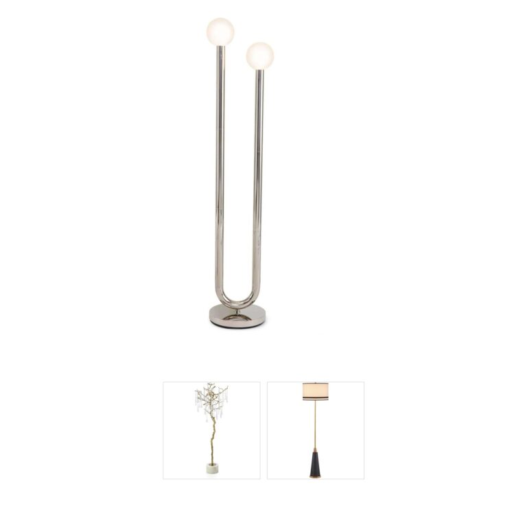 Regina Andrew Detroit Happy Polished Nickel Steel Floor Lamp
