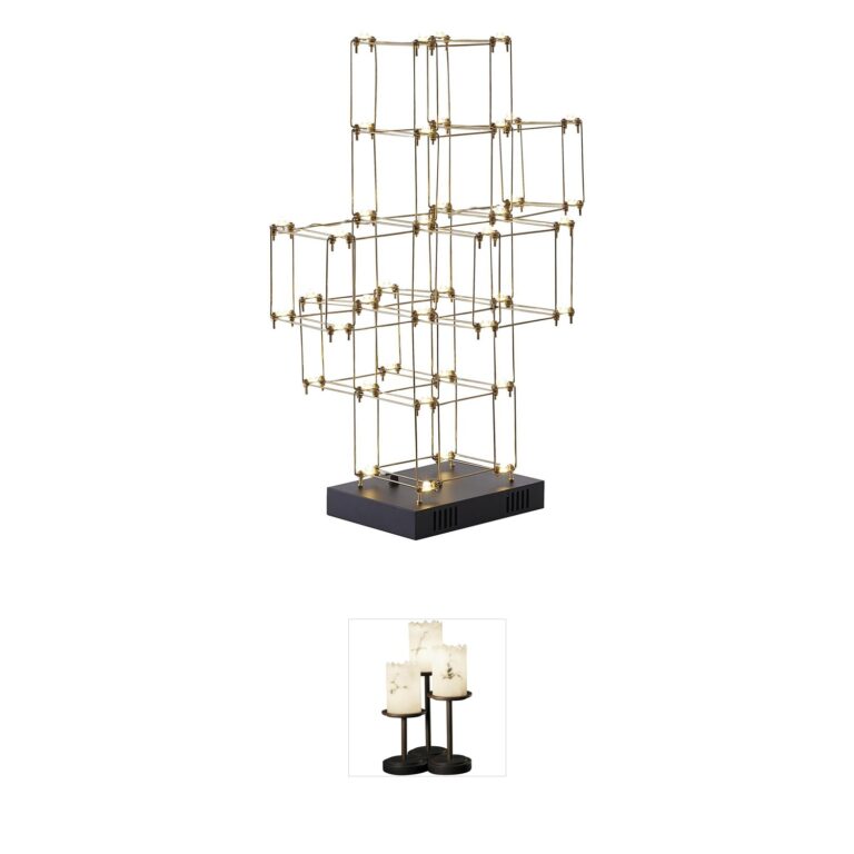 Bethel International Canada 38-Light Gold LED Stainless Steel Table Lamp