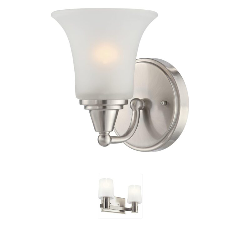 Nuvo Surrey 1-Light Brushed Nickel Vanity Light with Frosted Glass