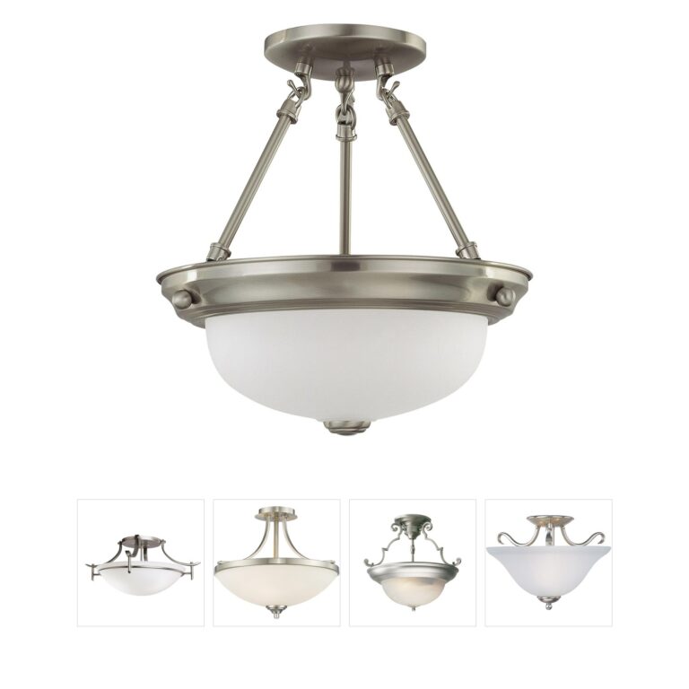 Nuvo Brentwood Frosted Glass Semi-Flush Mount