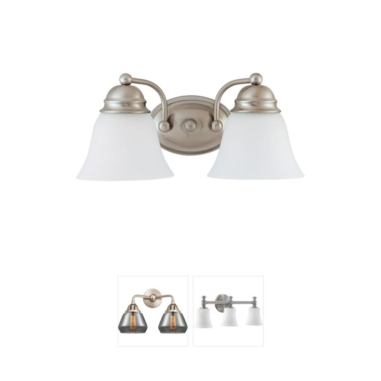 Nuvo Empire Brushed Nickel Frosted Glass 2-Light Vanity Sconce