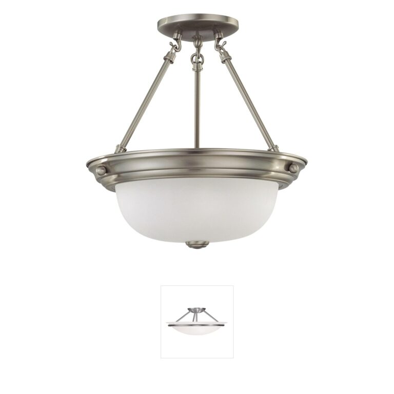Nuvo Brentwood Frosted Glass Semi-Flush Mount