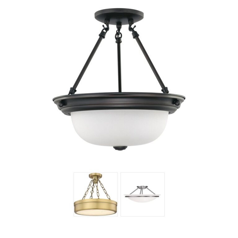 Nuvo Brentwood Frosted Glass Semi-Flush Mount