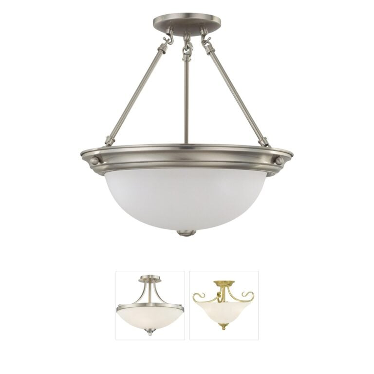 Nuvo Brentwood Frosted Glass Semi-Flush Mount