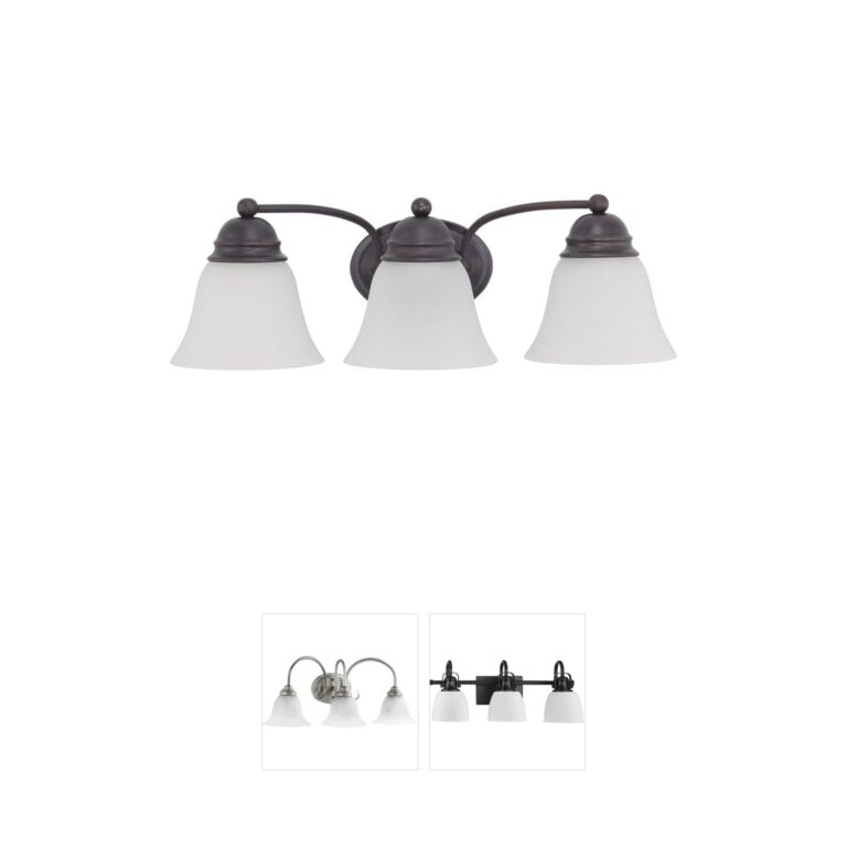 Nuvo Empire Mahogany Bronze Vanity Light with Frosted Glass