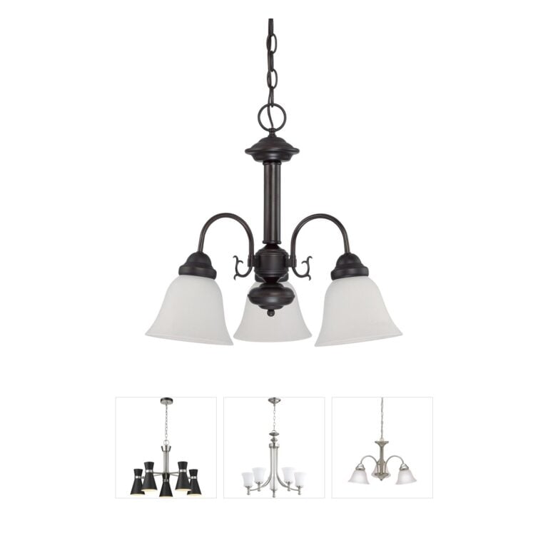 Nuvo Ballerina 3-Light Mahogany Bronze Chandelier with Frosted Glass