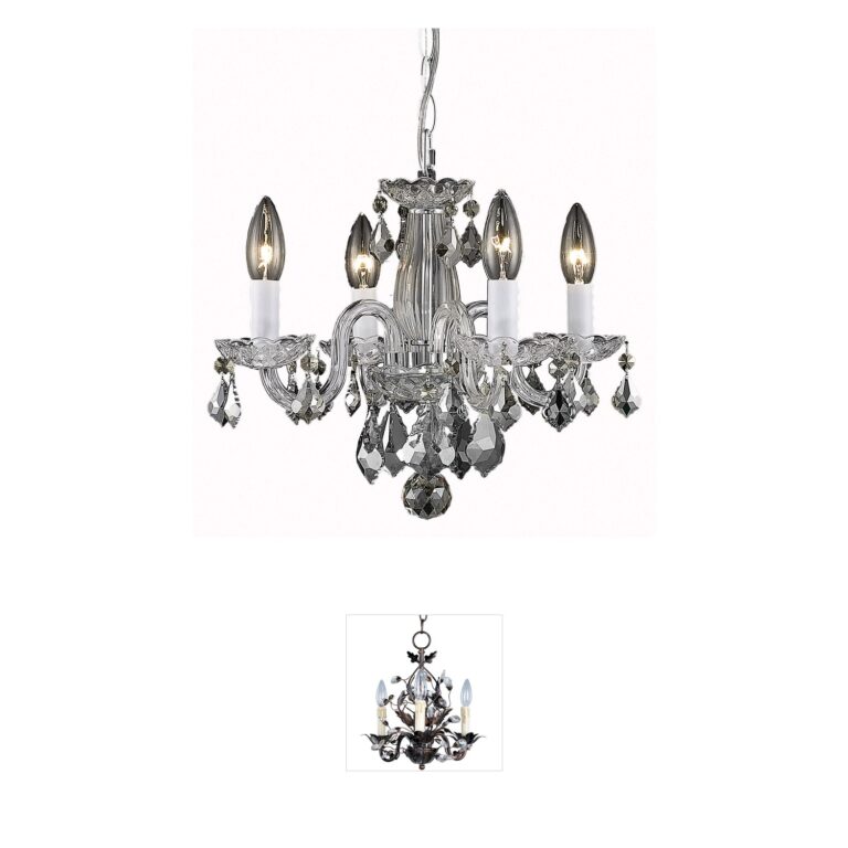 Elegant Lighting Rococo Chrome Royal Cut Mini Chandelier