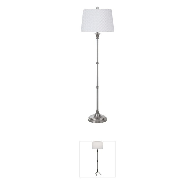 CAL Lighting Ruston Crystal & Brushed Steel Floor Lamp