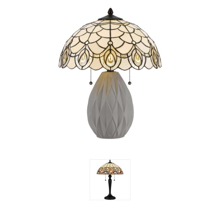 CAL Lighting Tiffany Cement Table Lamp