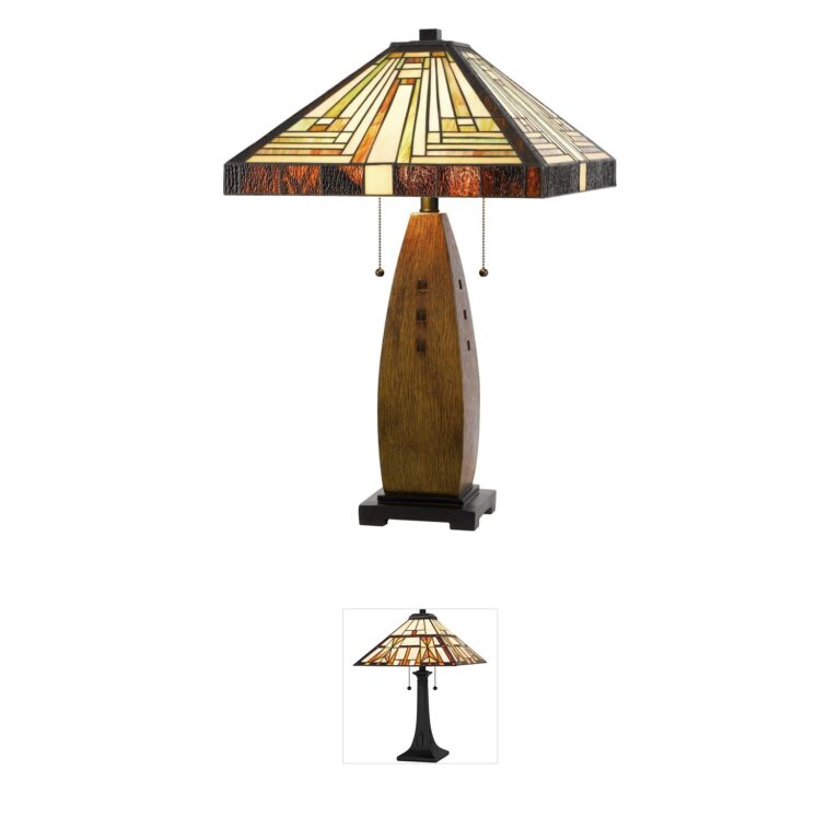 CAL Lighting Tiffany Collection Resin Base Table Lamp