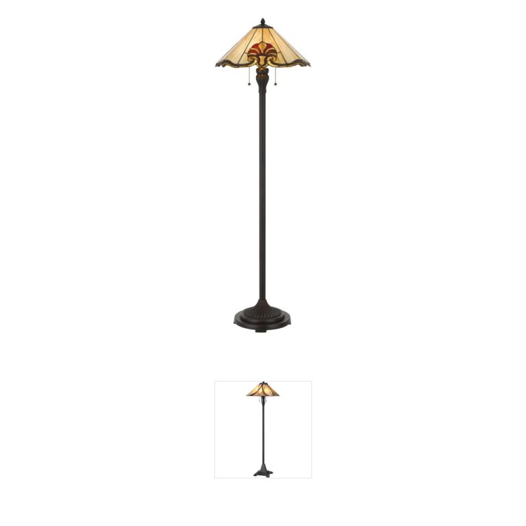 CAL Lighting Tiffany Umbrella Shade Floor Lamp