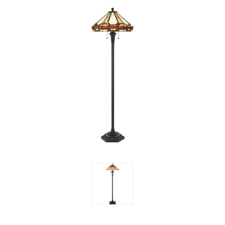 CAL Lighting Tiffany Collection Dark Bronze & Resin Floor Lamp