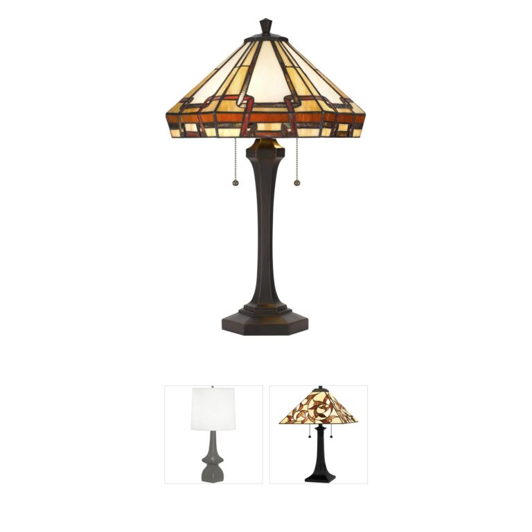 CAL Lighting Tiffany Collection Resin Base Table Lamp