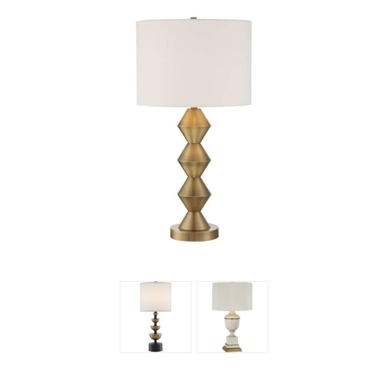Craftmade Bejamin Satin Brass Table Lamp with White Fabric Shade