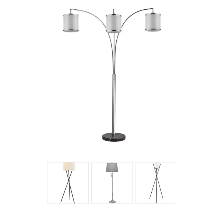 Trend Lighting Lux Brushed Nickel Tree Floor Lamp with Marble Base