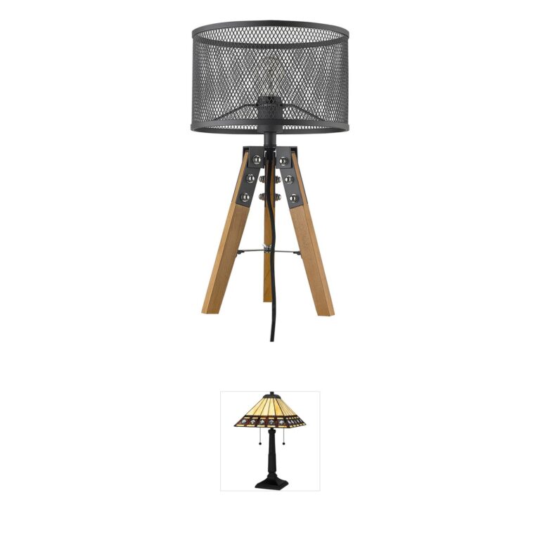 Trend Lighting Capprice Matte Black Table Lamp with Mesh Shade