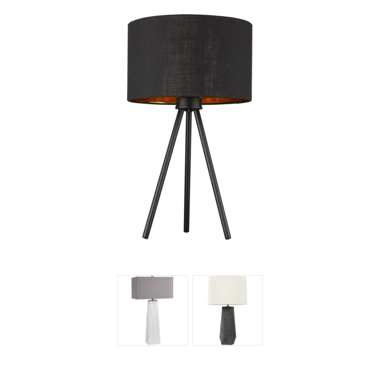 Trend Lighting Morenci Matte Black Table Lamp with Fabric Shade