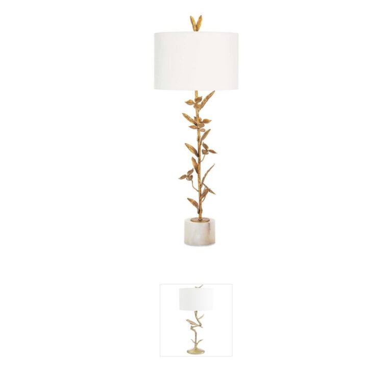 Regina Andrew Detroit Trillium Antique Gold Leaf Steel Table Lamp
