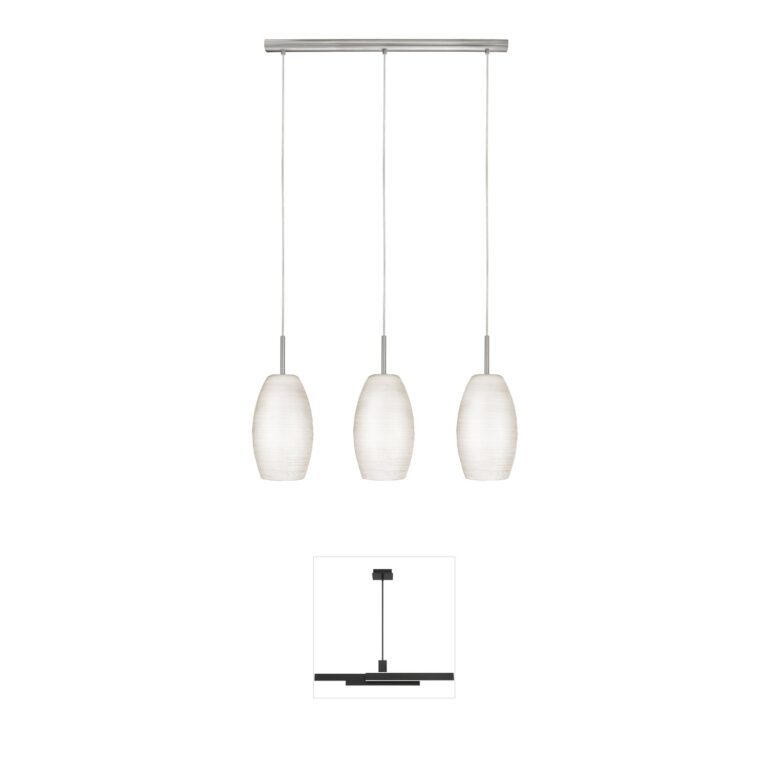 Eglo Batista 1 3-Light Matte Nickel & White Glass Island Light