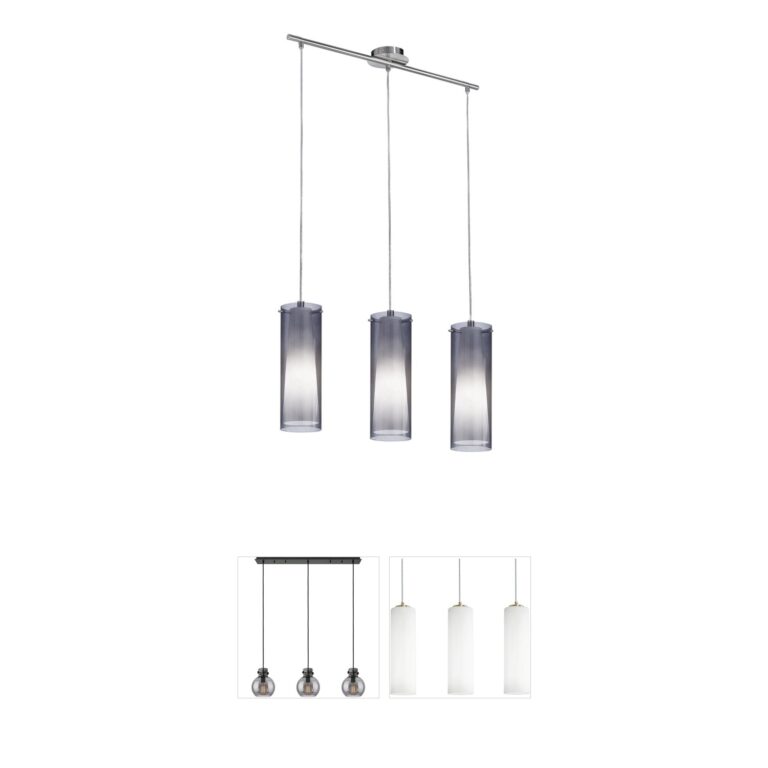 Eglo Pinto Nero Smoked Glass Island Light