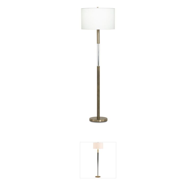 FlowDecor Severn Antique Brass Floor Lamp with Crystal Accents