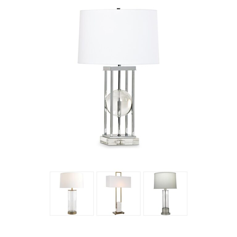 FlowDecor Locust Chrome Crystal Table Lamp