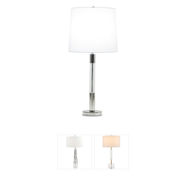 FlowDecor Poppy Crystal and Polished Nickel Table Lamp