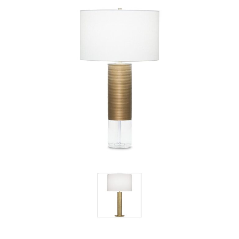 FlowDecor Sage Antique Brass and Crystal Table Lamp