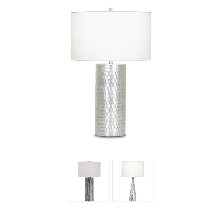 FlowDecor Avery Hand-Etched Champagne Mercury Glass Table Lamp