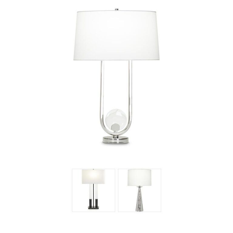 FlowDecor Doyle Polished Nickel and Crystal Table Lamp