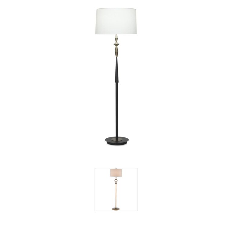 FlowDecor Morrison Antique Brass and Black Matte Floor Lamp