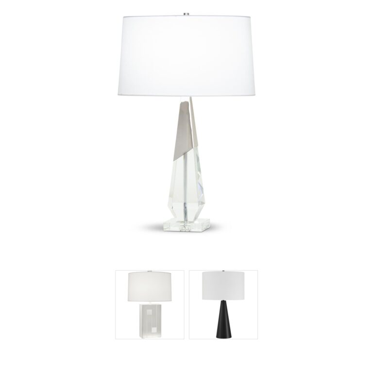 FlowDecor Nathan Crystal and Polished Nickel Table Lamp