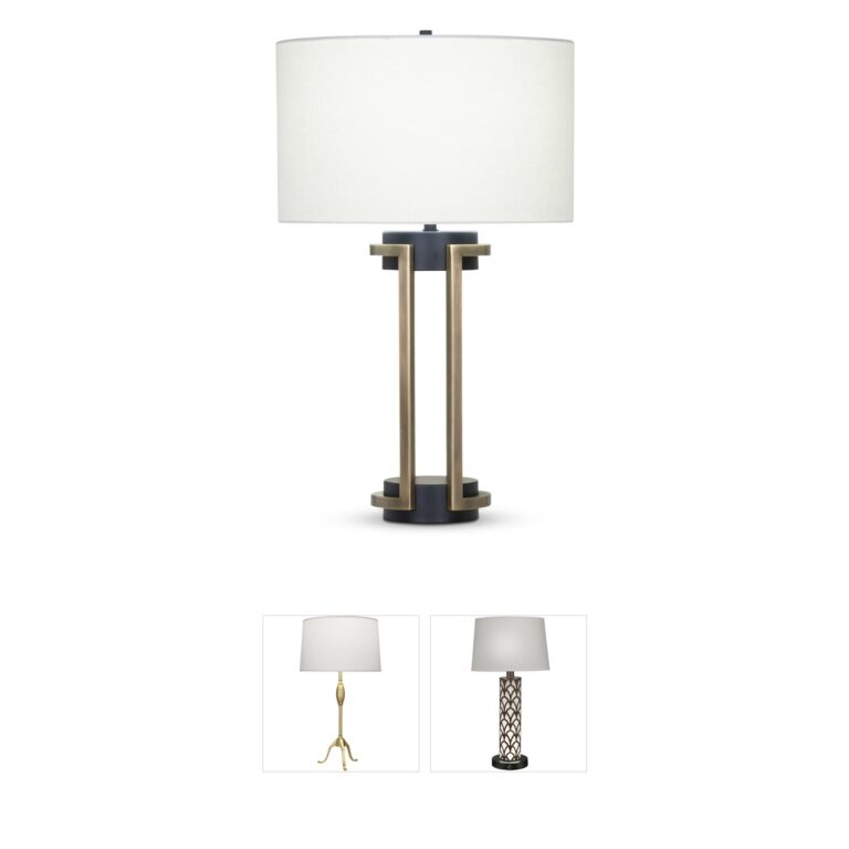 FlowDecor Carmel Antique Brass and Black Matte Table Lamp