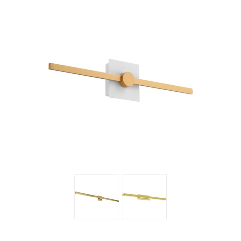 Oxygen Lighting Zora Collection White & Brass LED Vanity Light