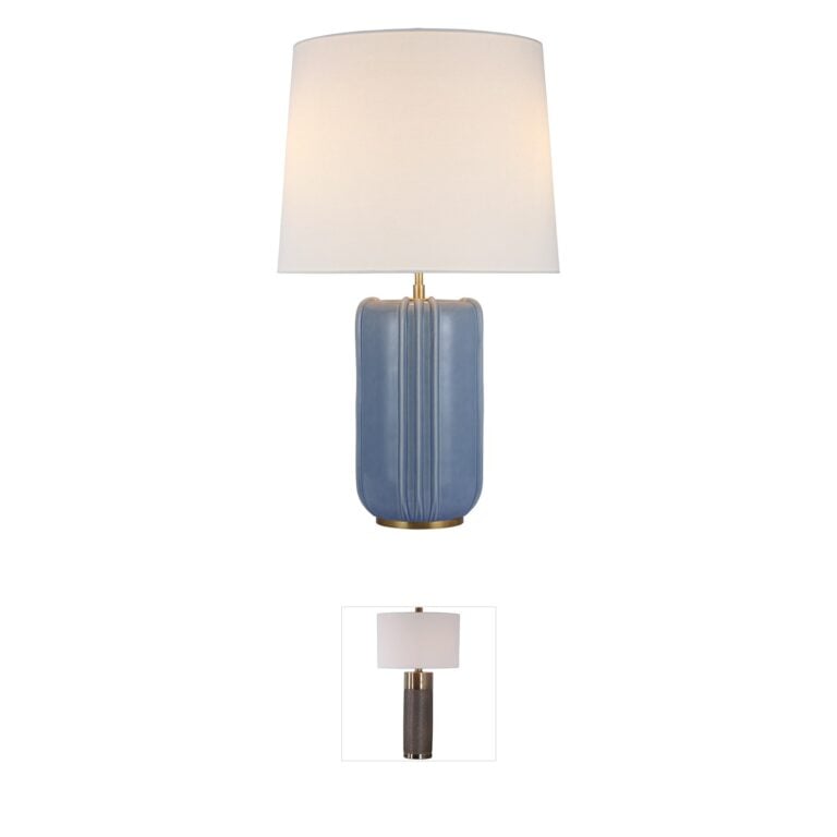 Visual Comfort Signature Collection Thomas O'Brien Minx Polar Blue Crackle Table Lamp