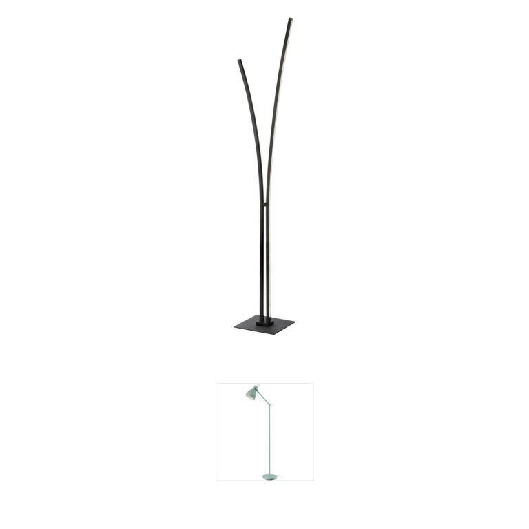 Dainolite Vincent Arched Matte Black Integrated LED Floor Lamp