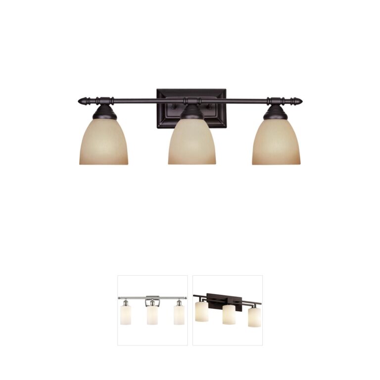 Designers Fountain Apollo 3-Light Vanity in Oil Rubbed Bronze with Amber Sandstone Glass