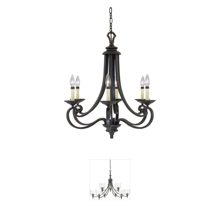 Designers Fountain Barcelona Natural Iron 6-Light Chandelier