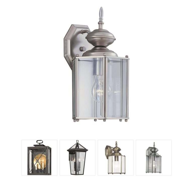 Designers Fountain Beveled Glass 7" Pewter Outdoor Wall Lantern