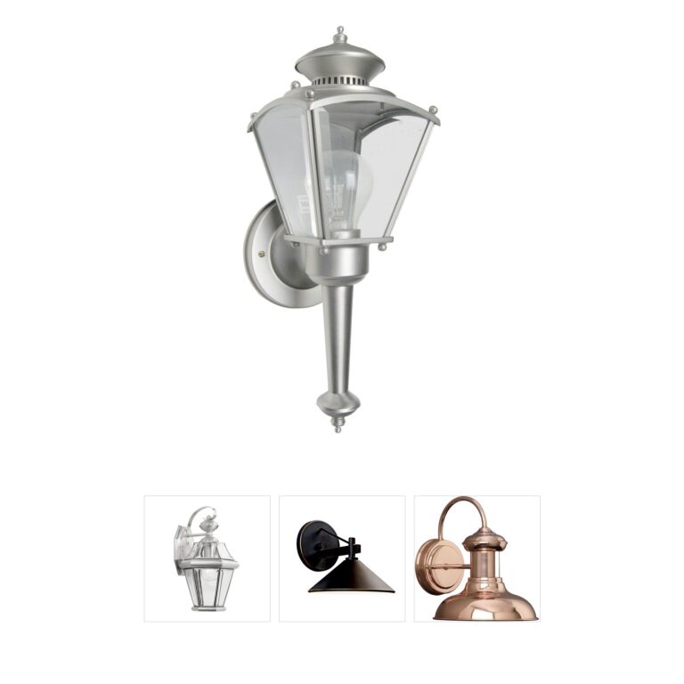 Designers Fountain Beveled Glass Pewter Outdoor Wall Lantern