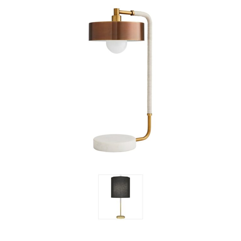 Arteriors Aaron Heritage Brass and Glass Table Lamp