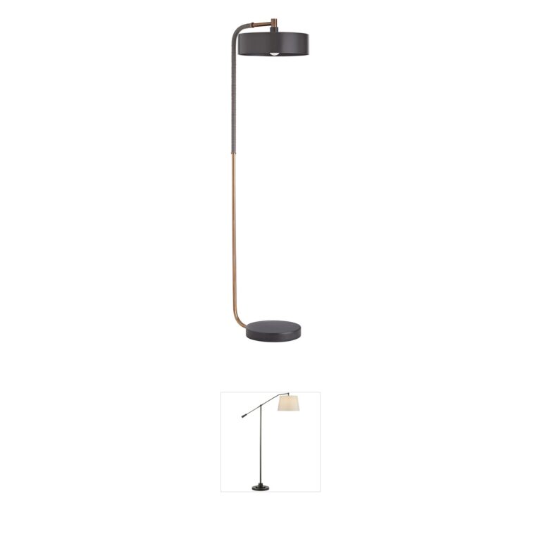 Arteriors Aaron Heritage Brass and Marble Floor Lamp